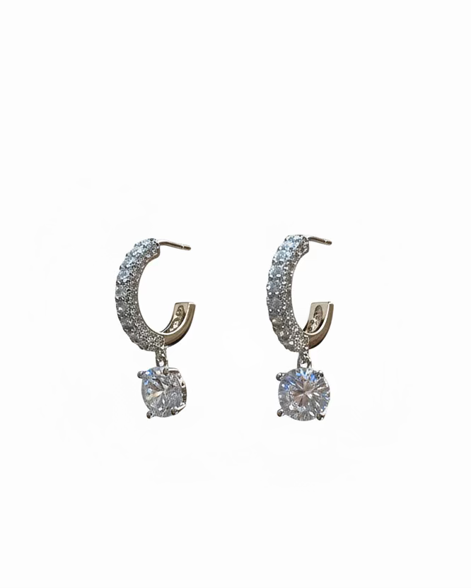 Classic diamante big diamond C hoop #02003