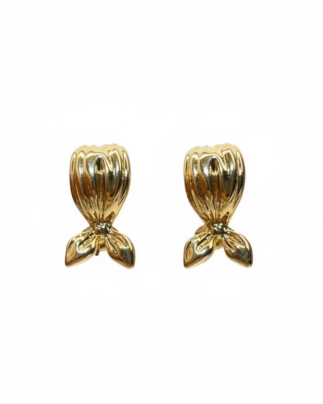 Textured bow C hoop in Gold #04158