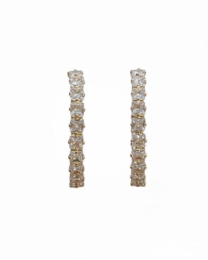 Diamante medium hoop in Gold #04995