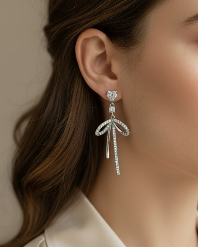 Diamante droopy ribbon dangle #02807 #02808