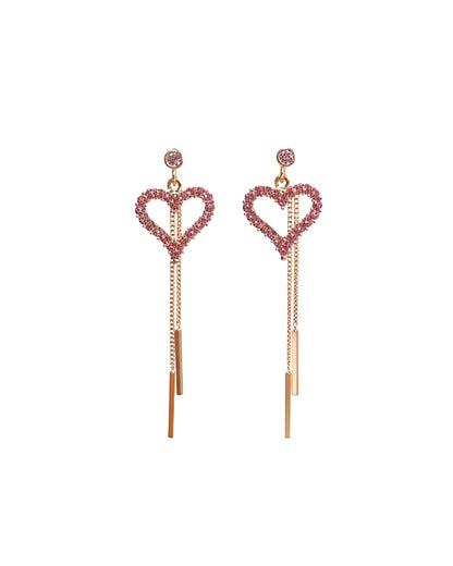 Pink diamante heart two way dangle #02397