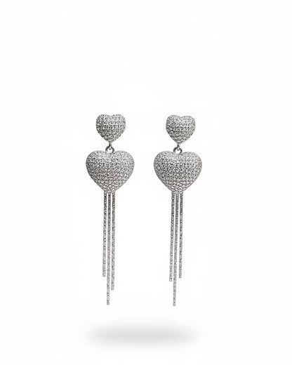 Duo diamante heart dangle #02452