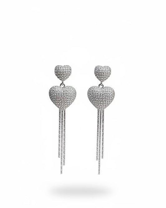 Duo diamante heart dangle #02452
