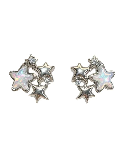 Iridescent star cluster studs #02492