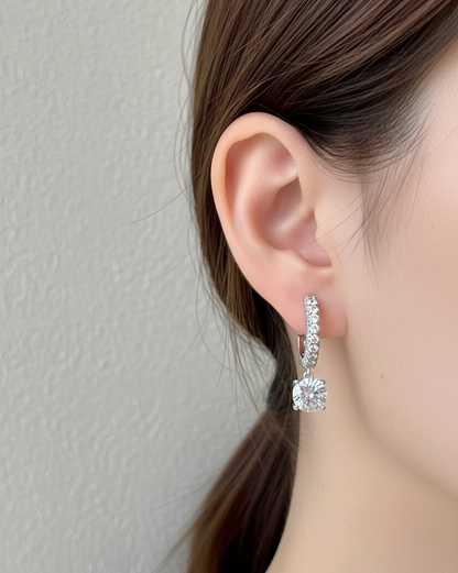 Classic diamante big diamond C hoop #02003