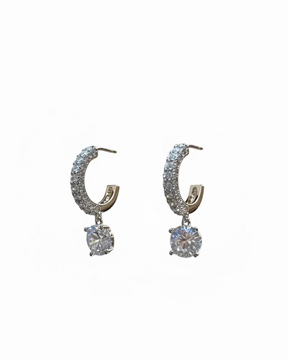Classic diamante big diamond C hoop #02003