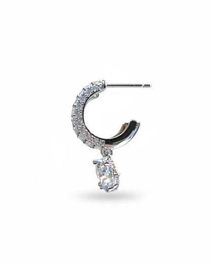 Classic diamante big diamond C hoop #02003