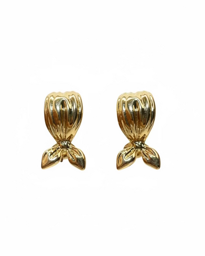 Textured bow C hoop in Gold #04158