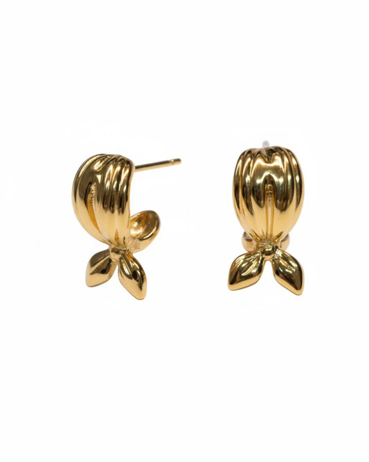 Textured bow C hoop in Gold #04158