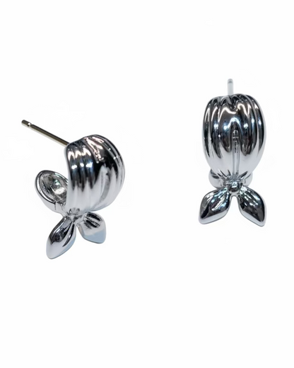 Textured bow C hoop in Silver #04157