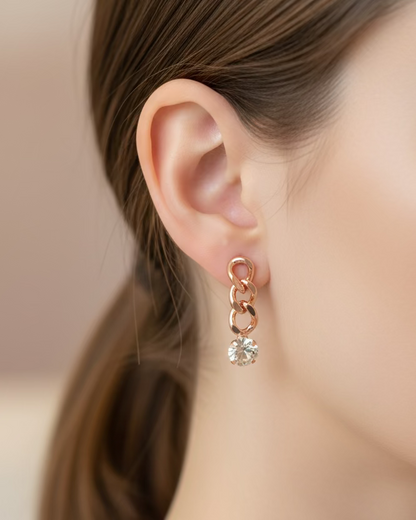 Trio chain with zirconia in rosegold #04862