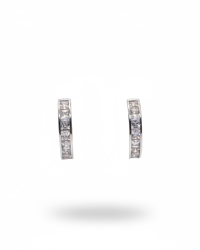 Zirconia C hoop in silver #04334