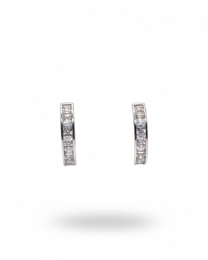 Zirconia C hoop in silver #04334