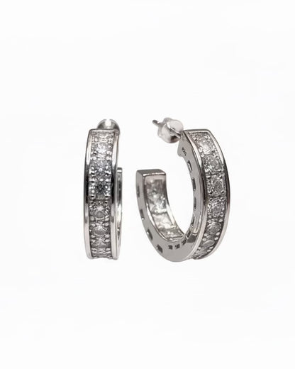 Zirconia C hoop in silver #04334