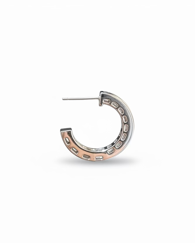 Zirconia C hoop in silver #04334