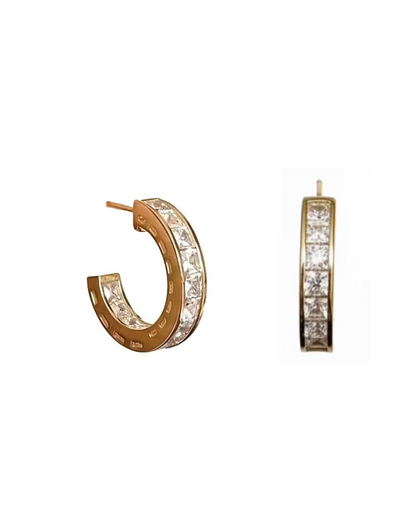 Zirconia C hoop in gold #04335