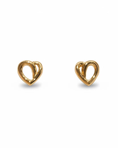 Simple heart studs in Gold #04614