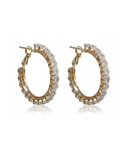 Diamante medium hoop in Gold #04995